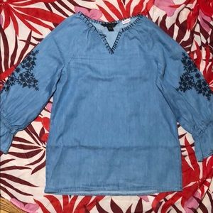 Denim long sleeve top for girls 6/7